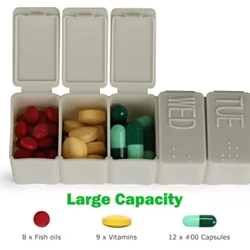 Weekly Pill Organizer for Travel and Daily Use