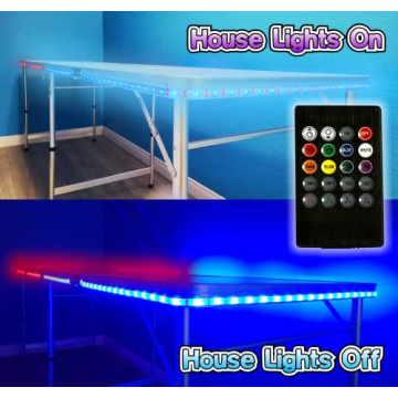 PartyPong Folding Beer Pong Table with LED Lights