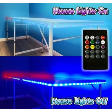 PartyPong Folding Beer Pong Table with LED Lights