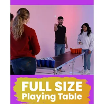 PartyPong Folding Beer Pong Table with LED Lights