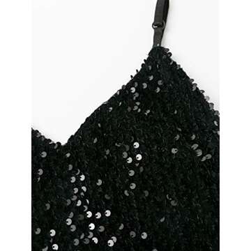 Sparkly V Neck Sequin Maxi Dress for Women