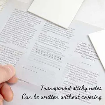 600Pcs Transparent Sticky Notes Clear Sticky Notes Waterproof self-Adhesive Translucent Sticky Notes 3×3inch 12Pack