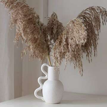 JOVONE Decorative Ceramic Vase, Boho Vase,Size: 5.8" x 4" x 7.5",Ornaments Vase for Home Decor (Black Dots On White)