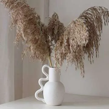 JOVONE Decorative Ceramic Vase, Boho Vase,Size: 5.8" x 4" x 7.5",Ornaments Vase for Home Decor (Black Dots On White)