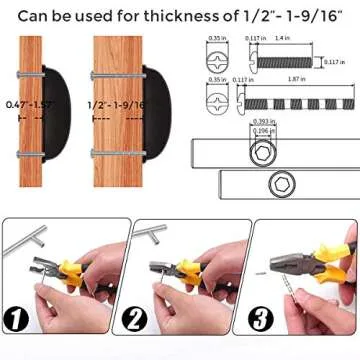 Ravinte 3" Drawer Pulls Flat Black Cabinet Handles