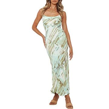 Elegant Tie Dye Print Maxi Dress for Weddings and Events