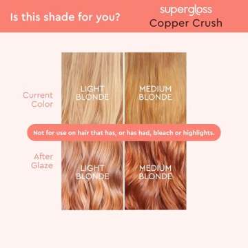 Glaze Super Gloss Color Conditioning Gloss – Copper Crush for Natural Strawberry Blonde, Light Brown or Red Hair – Rinse Out Semi-Permanent Hair Gloss that Enhances Color and Boosts Shine & Hydration
