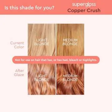 Glaze Super Gloss Color Conditioning Gloss – Copper Crush for Natural Strawberry Blonde, Light Brown or Red Hair – Rinse Out Semi-Permanent Hair Gloss that Enhances Color and Boosts Shine & Hydration