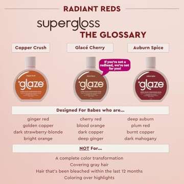 Glaze Super Gloss Color Conditioning Gloss – Copper Crush for Natural Strawberry Blonde, Light Brown or Red Hair – Rinse Out Semi-Permanent Hair Gloss that Enhances Color and Boosts Shine & Hydration