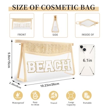 Trendy Glitter Chenille Letter Patch Makeup Bag for Women