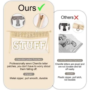 Trendy Glitter Chenille Letter Patch Makeup Bag for Women