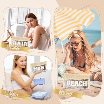 Trendy Glitter Chenille Letter Patch Makeup Bag for Women