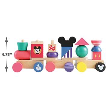 Just Play Disney Wooden Toys Mickey Mouse Stacking Train Set, 18-Pieces, Officially Licensed Kids To...