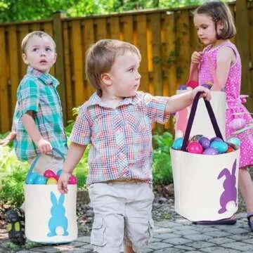 Sunboom 3 Pack Bunny Easter Baskets for Kids