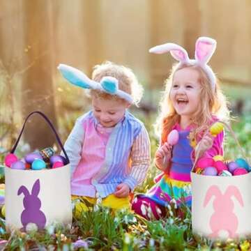 Sunboom 3 Pack Bunny Easter Baskets for Kids