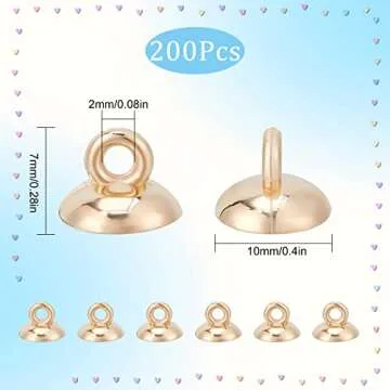 SUNNYCLUE 200Pcs Gold Bead Caps – Essential Accessories for DIY Jewelry Making