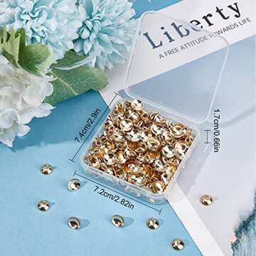 SUNNYCLUE 200Pcs Gold Bead Caps for Jewelry Making