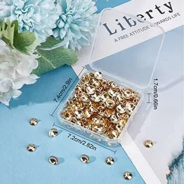 SUNNYCLUE 200Pcs Gold Bead Caps for Jewelry Making