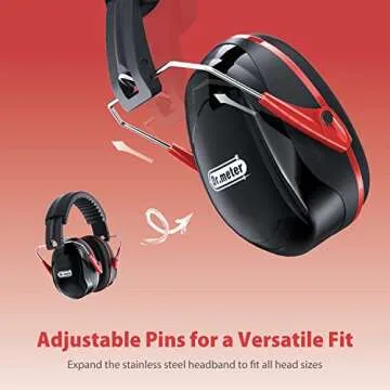 Dr.meter Ear Protection Ear Muffs, 31dB Noise Reduction Safety Earmuffs with Adjustable Headband for...