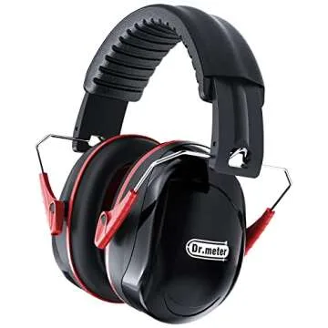 Dr.meter Ear Protection Ear Muffs, 31dB Noise Reduction Safety Earmuffs with Adjustable Headband for Adults Kids Autism Sensory Hearing Protection, Earmuff for Mowing, Hunting, Monster Truck
