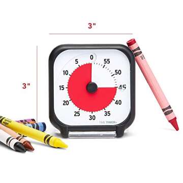 Time Timer 3 inch Visual Timer — 60 Minute Kids Desk Countdown Clock with Dry Erase Activity Card and Desktop App Access — for Kids Classroom, Homeschool Study Tool, Task Reminder, Home and Kitchen