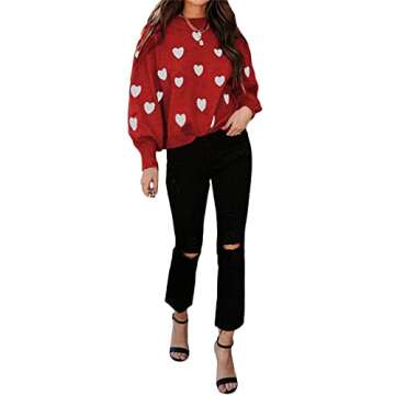 Shop Women's Heart Pullover Sweater - Comfortable & Cute