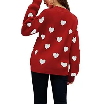 Shop Women's Heart Pullover Sweater - Comfortable & Cute