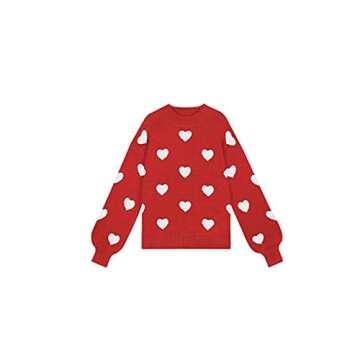 Shop Women's Heart Pullover Sweater - Comfortable & Cute