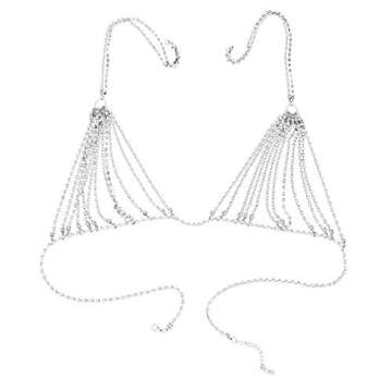 Stylish Punk Metal Bikini Shell Bra Chain Jewelry for Women