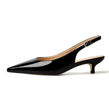 JUSTDANNI Elegant Women's Slingback Low Heel Pumps 1.5 Inch