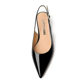 JUSTDANNI Elegant Women's Slingback Low Heel Pumps 1.5 Inch