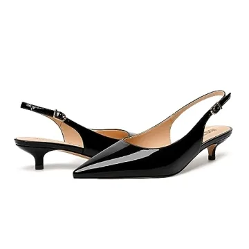 JUSTDANNI Elegant Women's Slingback Low Heel Pumps 1.5 Inch