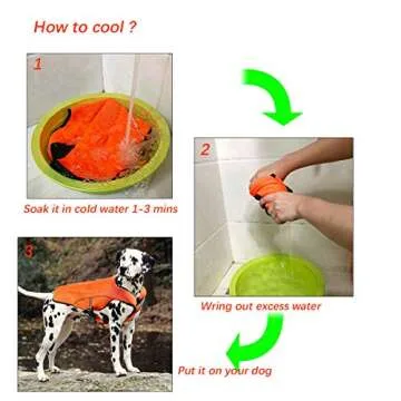 smartelf Dog Cooling Vest,Dog Cooling Coat,Evaporative Swamp Cooler Jacket Safety Reflective Vest for Large Dogs Walking Outdoor Hunting Training Camping Orange-XL