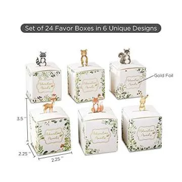Woodland Baby Shower Favor Boxes Set of 24 by Kate Aspen