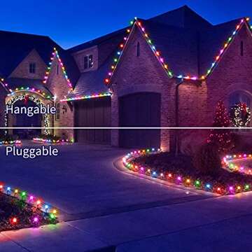 Christmas Pathway Lights Outdoor, 25.7 Feet C9 Christmas Lights with 20 Multicolor Bulbs and Stakes, Connectable Outdoor Christmas Decorations Outside Yard Walkway Sidewalk Holiday