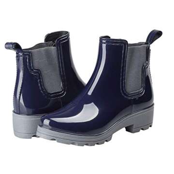 Stylish EYUSHIJIA Women's Short Rain Boots – Waterproof Chelsea Booties