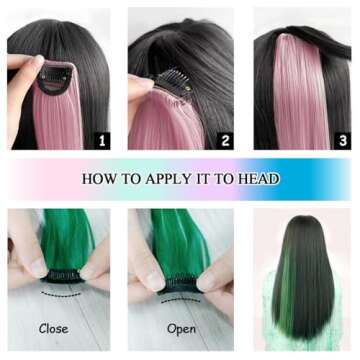 ZIRANJUAN Clip in Hair Extensions Tinsel Sparkle Highlights for Hair 20 inch Blue Hair for Party Christmas for Kids Girls Women（Blue 14PCS）