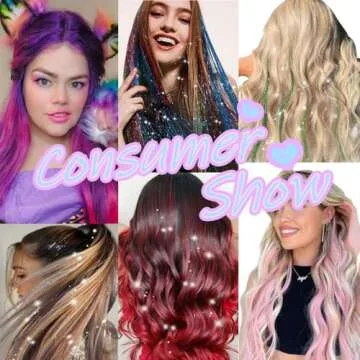 ZIRANJUAN Clip in Hair Extensions Tinsel Sparkle Highlights for Hair 20 inch Blue Hair for Party Christmas for Kids Girls Women（Blue 14PCS）