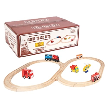 52-Piece Wooden Train Track Set - 18ft Expansion Compatible All Brands