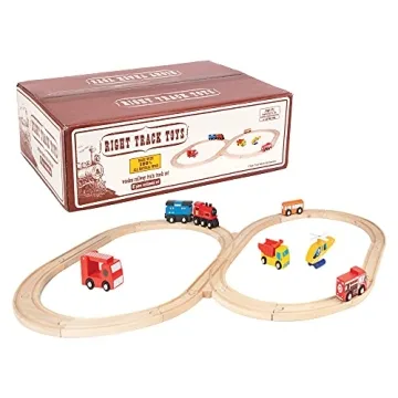 52-Piece Wooden Train Track Set - 18ft Expansion Compatible All Brands