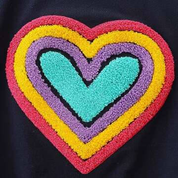 Bumeex Kids Girls Clothes Shirt Sweatshirt Long Sleeve Fall Winter Cute Sweater Hoodie Top Clothing Outfits Navy Heart 8 Years