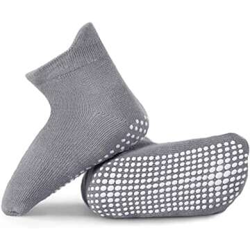 sockfun Toddler Socks with Grippers Infant Socks Baby Socks with Grip, Grip Socks for Kids Toddler Non Slip Socks Kids Socks with Grippers