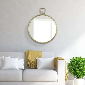 Patton Gold Round Mirror - Elegant Wall Decor