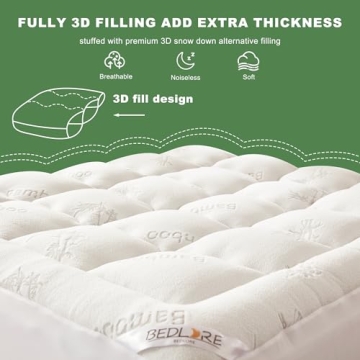 Queen Viscose Mattress Topper for Comfort & Relief