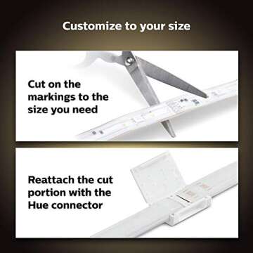 Philips Hue Bluetooth Smart Lightstrip Plus 5.5ft Base Kit- White and Color Ambiance Family Christmas Holiday- Voice Compatible with Amazon Alexa, Apple Homekit and Google Hom - BROAGE Power Plug Cord