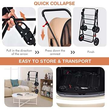 Giantex 4-in-1 Double Pet Stroller - Versatile Pet Transport