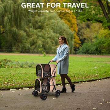 Giantex 4-in-1 Double Pet Stroller - Versatile Pet Transport