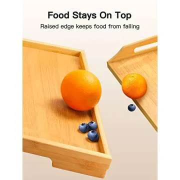 Pipishell Bamboo Bed Breakfast Tray for All Ages