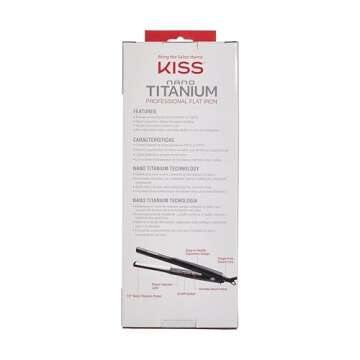 KISS Titanium Flat Iron, Red, 1/2"