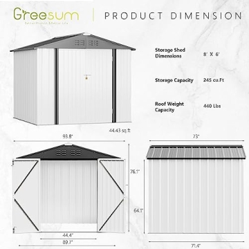 Affordable 8FT x 6FT Greesum Metal Storage Shed